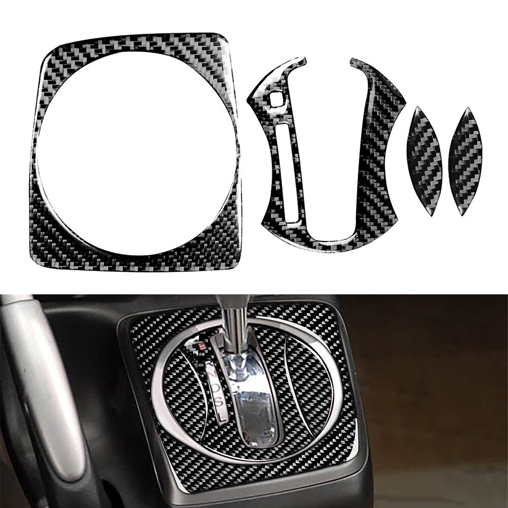 4Pcs Carbon Fiber Auto Gear Shift Panel Cover Trim for Honda for Civic 8th Gen 06-11