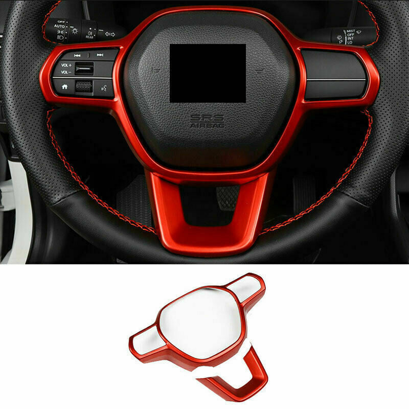 for Honda for Civic 11th 2022-2023 Matte Red Steering Wheel Button Frame Cover Trim