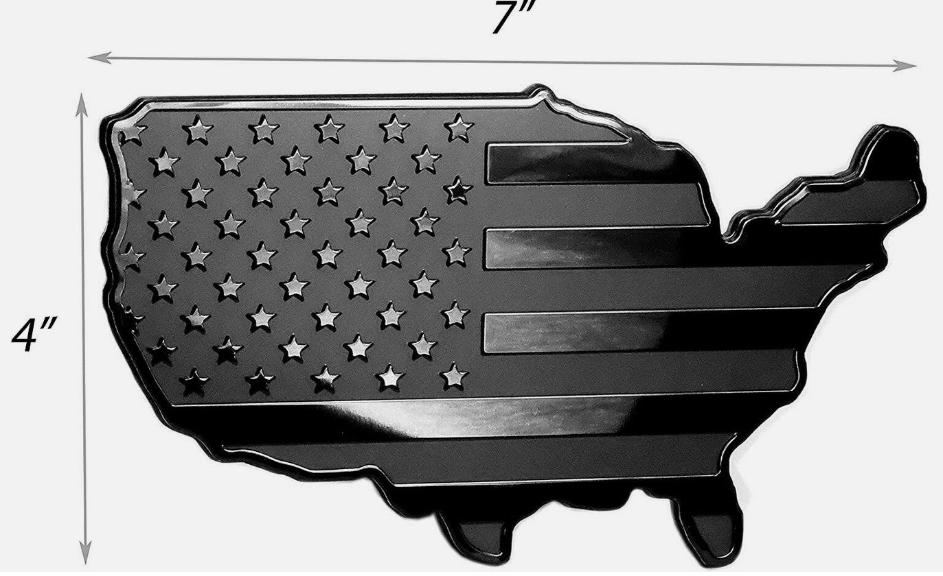 Car mount plug cap trailer tow receiver 3-inch American flag map black  for ford