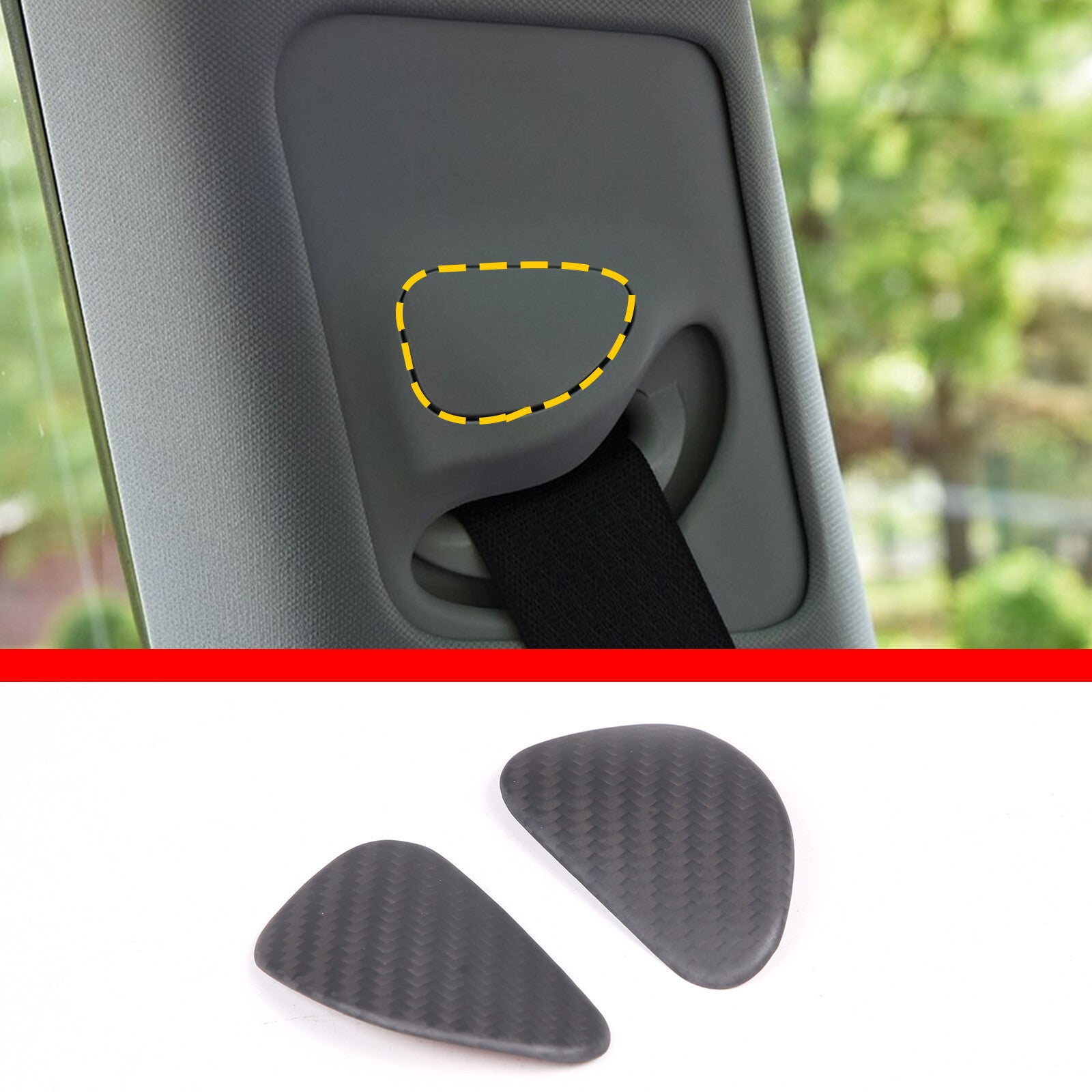 Matte carbon fiber seatbelt buckle cover fits Model 3/Y 16-22- n