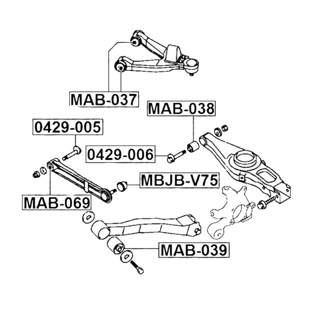2-arm bushing lateral control arm MAB-038 suitable for Montero Pajero MR374672- n