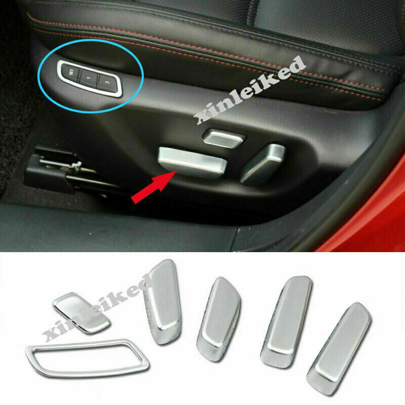 for Mazda CX-5 2017-2021 Silver Matte for Seat Adjustment Button Switch Cover Trims