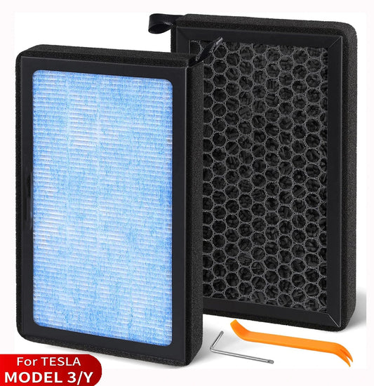 for Tesla Model 3 Y Air Filter HEPA 2 Pack Activated Carbon Cabin Air Filter Q