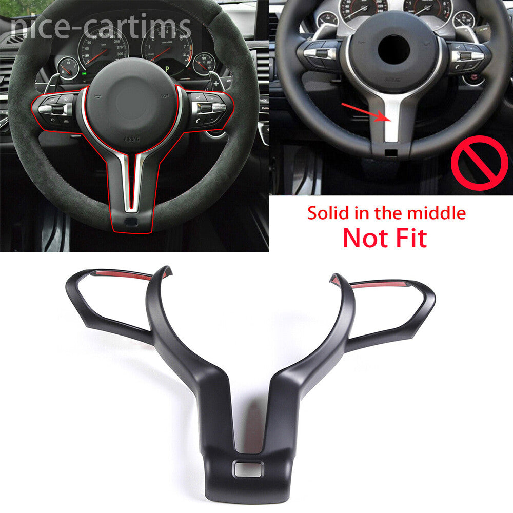 Matte Black ABS Steering Wheel Panel Cover for BMW 2 3 4 Serie M3 M4 M5 X5 X6 X3