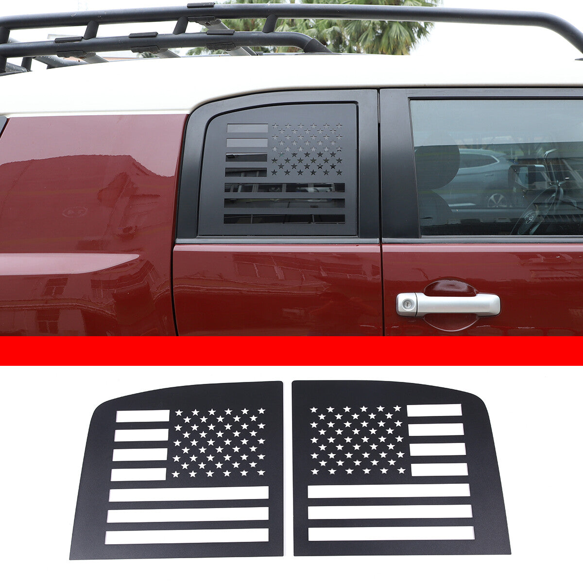 Rear window trim frame for Toyota FJ Cruiser 2007-2021 (Aluminum)