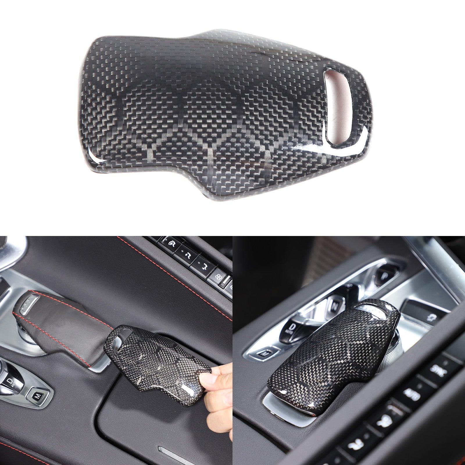 Honeycomb carbon fiber console mode selector protective case trim for Corvette C8 2020-24 n
