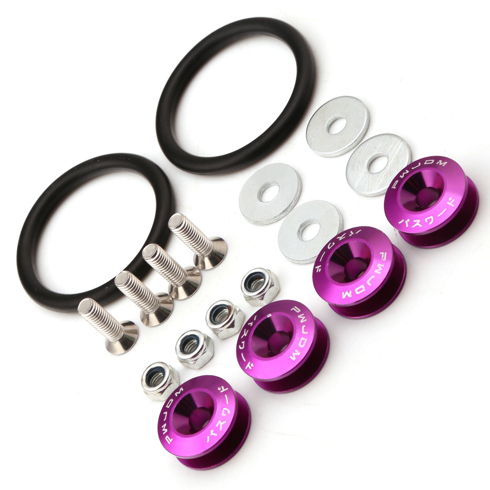 Car Front Rear Bumper Hatch Fixing Buckle Nuts / Bolts Purple Reinforced Pad