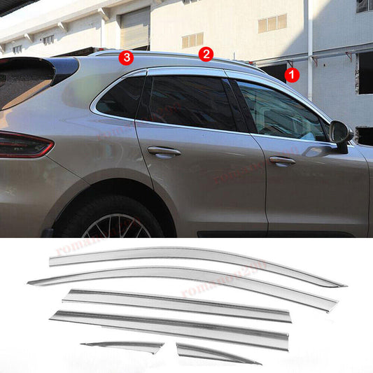for Porsche Macan 15-23 silver Window Visor Vent Sun Shade Rain Guard Door Visor