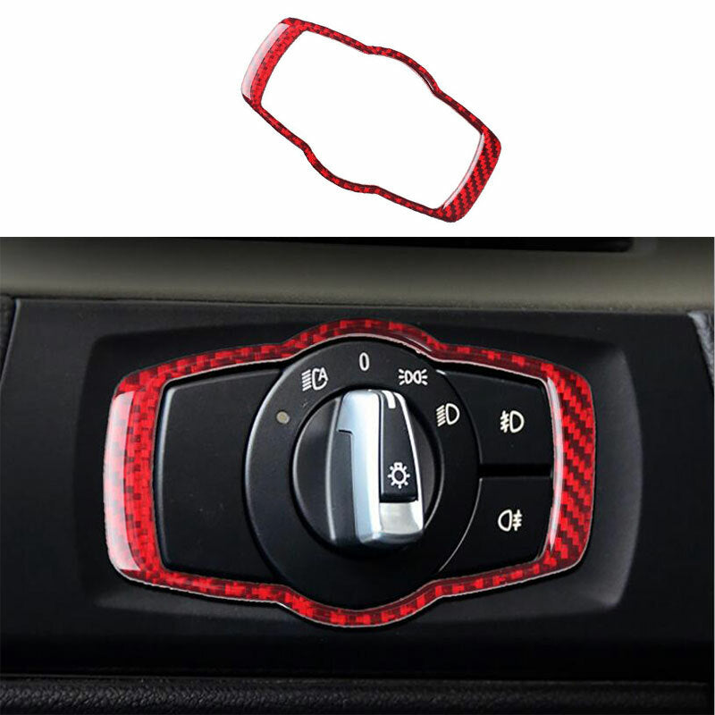 Carbon Fiber Red Button Cover Trim for BMW 3 Series E90 E92 E93 2005-2012