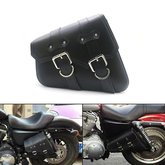 Black False Leather Left side Saddlebag Saddle Bag for Harley Sportster XL883 Q