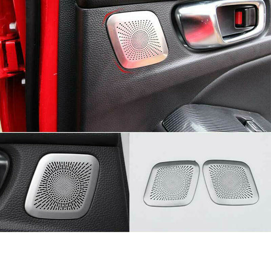 for Honda for Civic 2022-2023 Matte Silver Rear Door Speaker Horn Molding Cover Trim