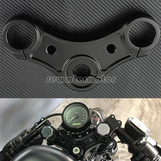 Motorcycle Black Top Triple Clamps w/Riser Holes Fit For Sportster XL 883 04-16 Q
