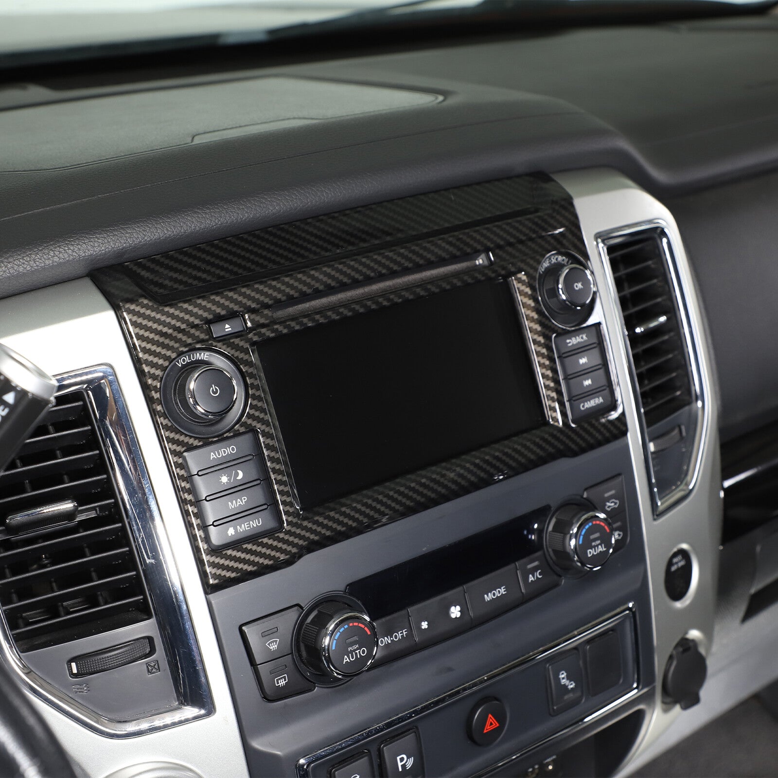 Carbon Fiber Exterior Center Control AC Panel Trim for Maverick 2022 - 2023 - v