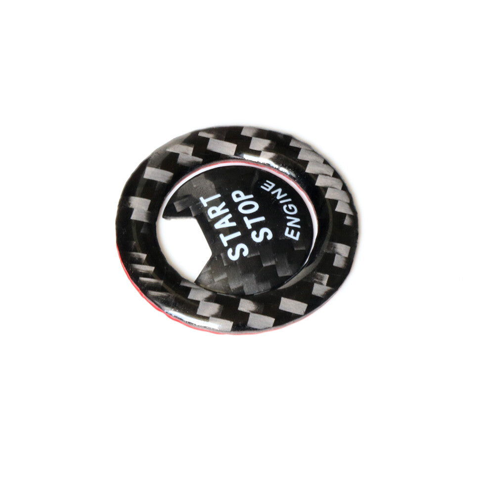 2PCS Carbon Fiber Engine Start Button Cover Trim Fit for Infiniti Q50 2014-19
