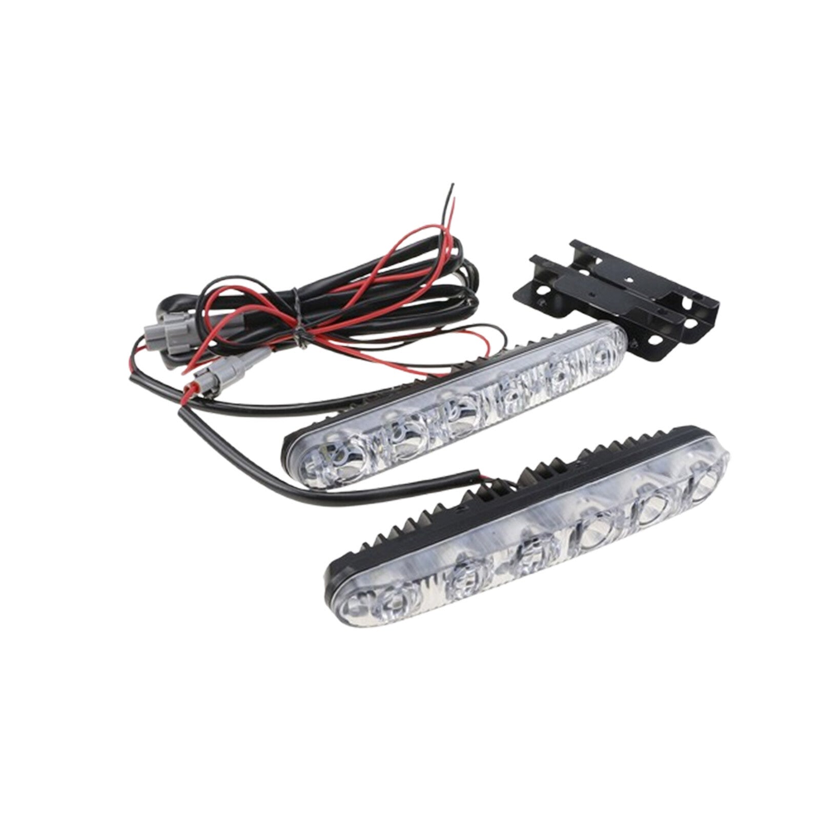 Pair of 6 LED Daytime Running Lights (DRL) for Cars, 12V, White, Universal