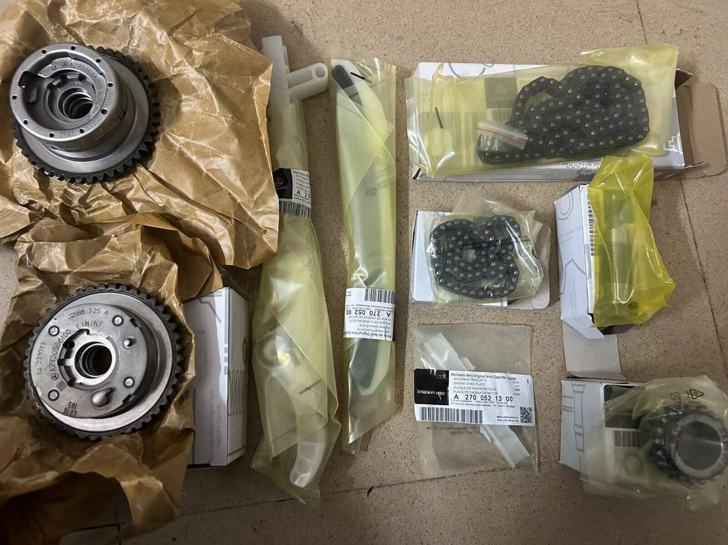 new OEM timing chain kits for Mercedes-Benz W205 W213 X156 M270 M274 (9 kits)