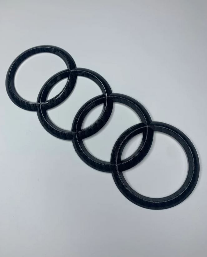 Suitable for Audi Rings rear badge boots, trunk badge stickers, carbon 192 mm x 66 mm