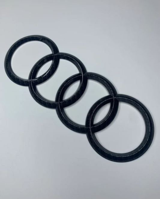 Suitable for Audi Rings rear badge boots, trunk badge stickers, carbon 192 mm x 66 mm