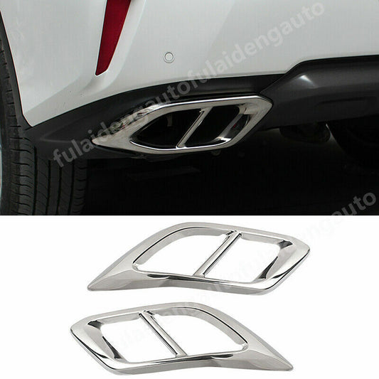 for Lexus RX350 RX450H 16-19 Chrome Rear Tail End Tip Pipe Exhaust Muffler Cover