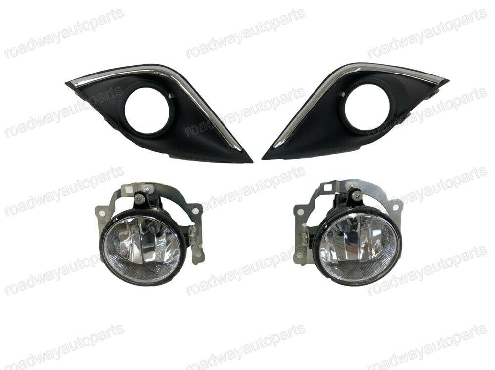 1Set Clear Fog Lights Lamps W/ Cover Bezel for Mitsubishi Outlander 2016-2019