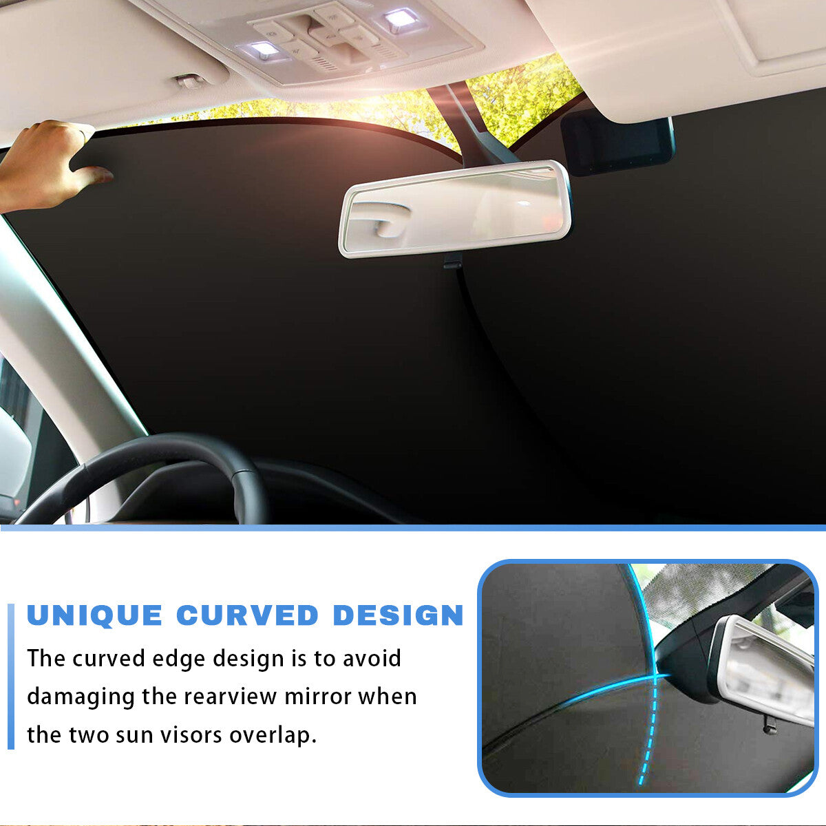 2-Piece Foldable Window Sunshade for Audi SUVs - n