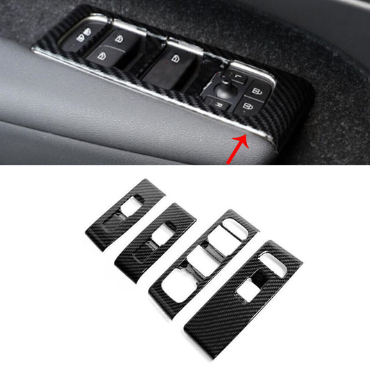 Fenster Schalter Schloss Abdeckung Trim Fur for Volvo XC40 2018 - 2020 Kohlefaser