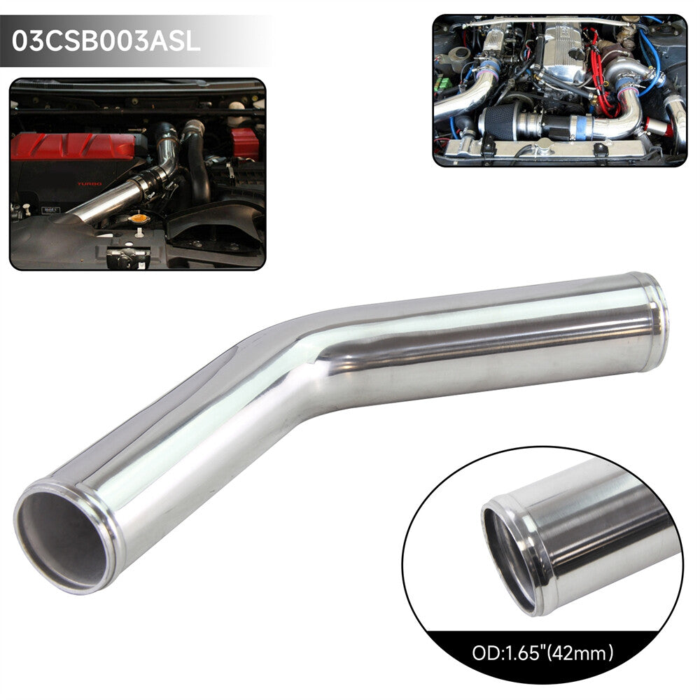 45 Degree 42mm 1.65 inch Aluminum Intercooler Intake Pipe Piping Tube Hose