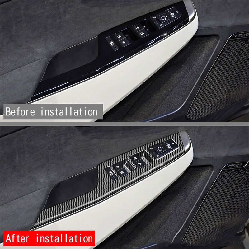 4Pcs for Kia EV6 2022-2023 ABS Carbon fiber Window Switch Panel Cover frame trim n
