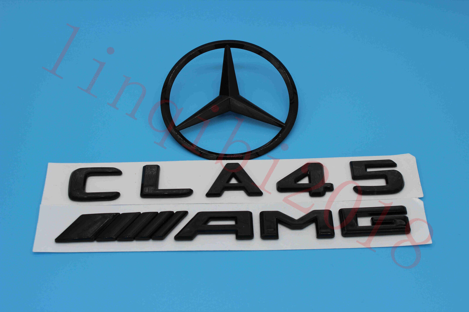 1Set Gloss Black CLA45 AMG Trunk Logo Sticker Decal Emblem Badge for CLA W117