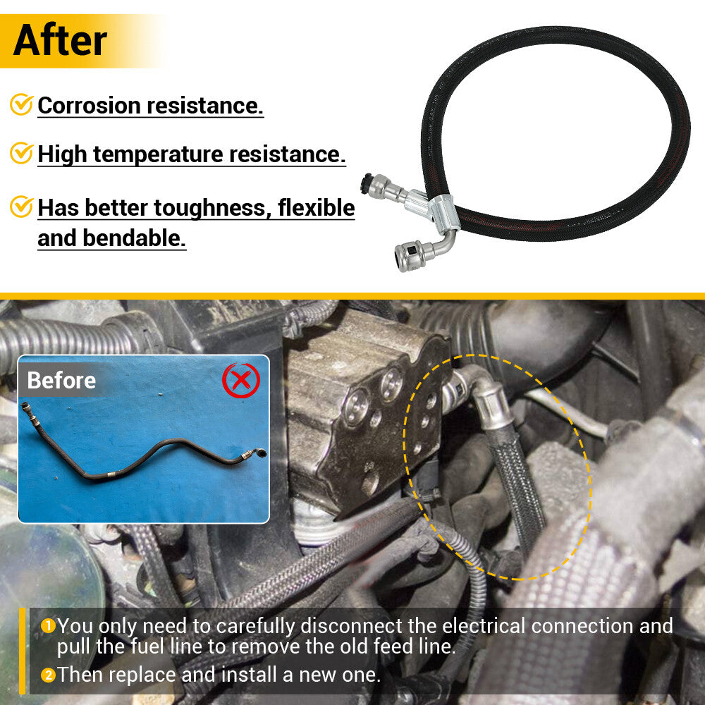 Fuel Hose w/ Clip Inlet for BMW for Mini Cooper R56 R57 to High Pressure Fuel Pump