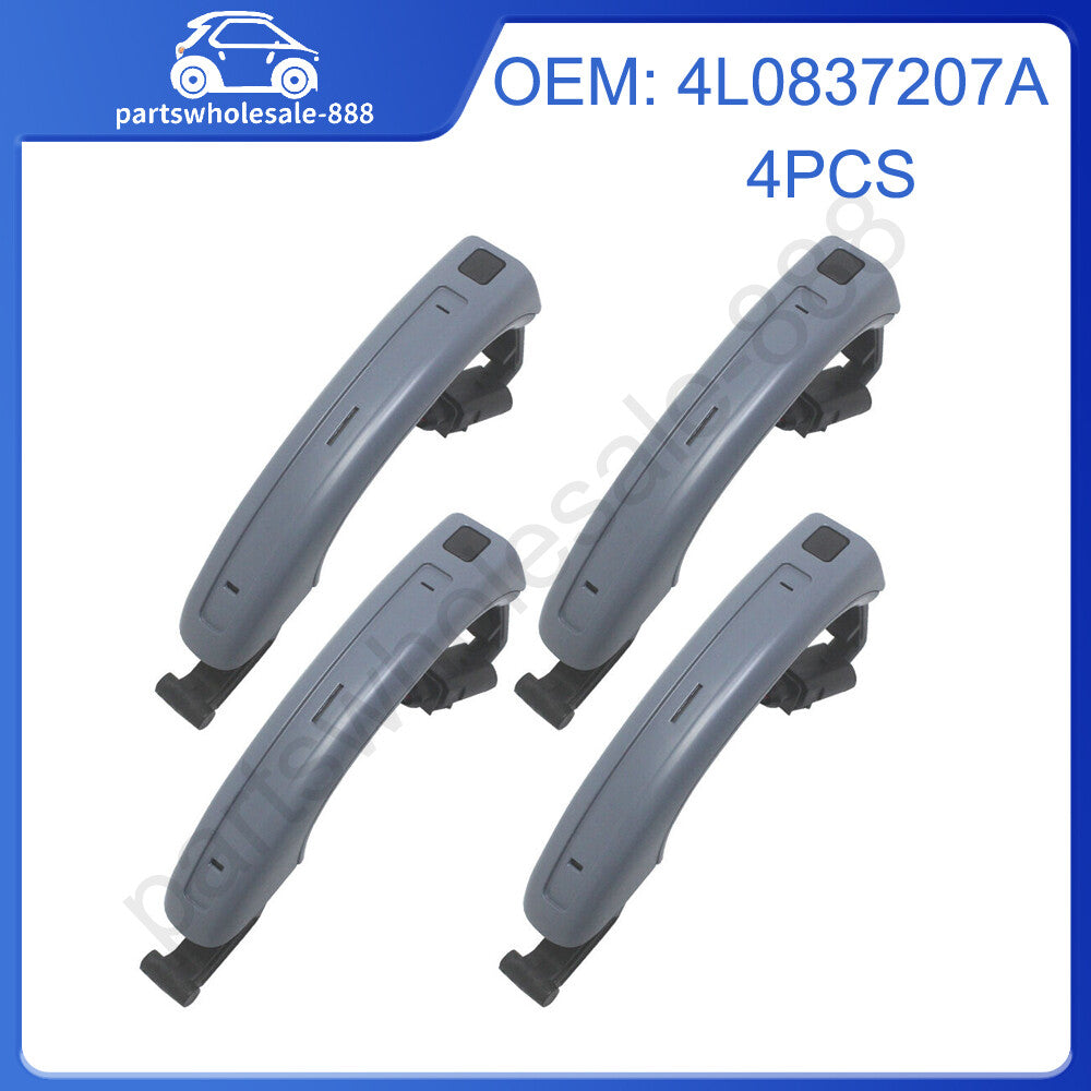 4PCS Exterior Door Handle Unpaintedor for Audi Q7 2010-2015 4L0837207A