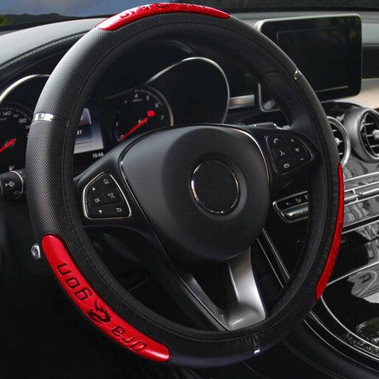 15''/38cm PU Leather Car Steering Wheel Cover Anti-slip Protection Accessories Q