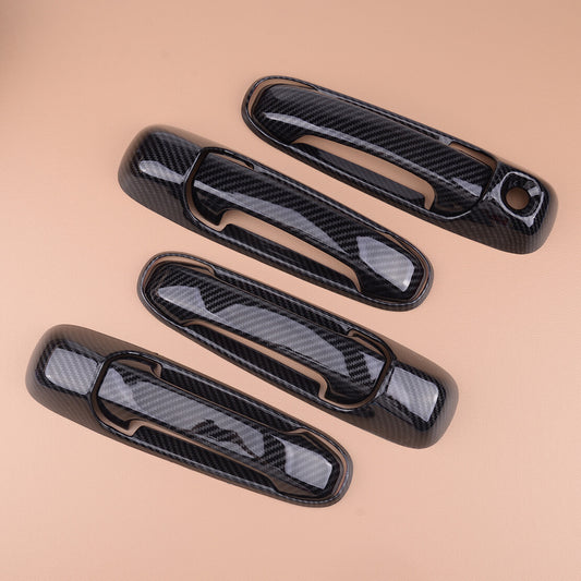 Carbon Fiber Black Door Handle Cover fit for Jeep Grand Cherokee WJ 1999-2004