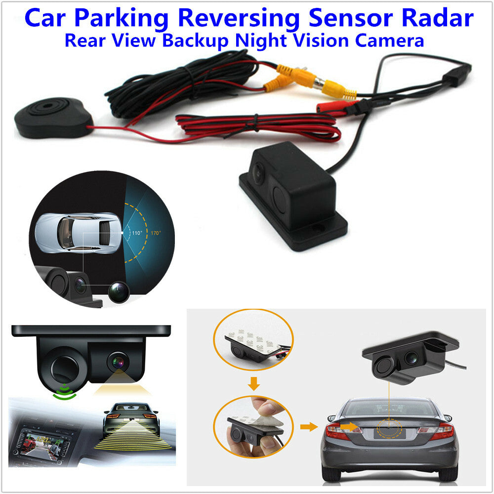 2-in-1 420TVL Parking Lot Reverse Sensor Radar Rearview Backup Night Vision Camera n