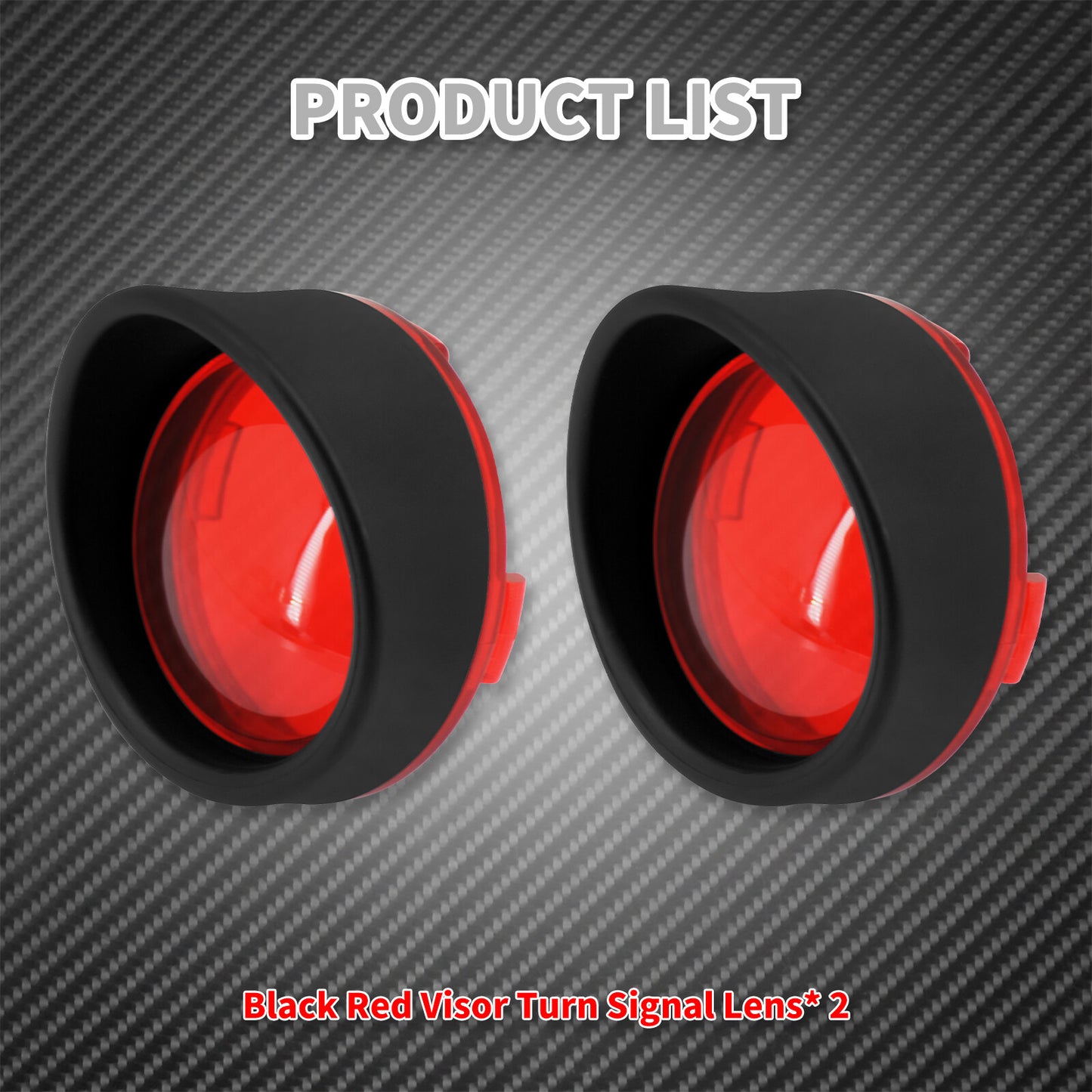Front Red Visor Deuce Turn Signal Lens Cover Fit For Dyna Softail Sportster Q