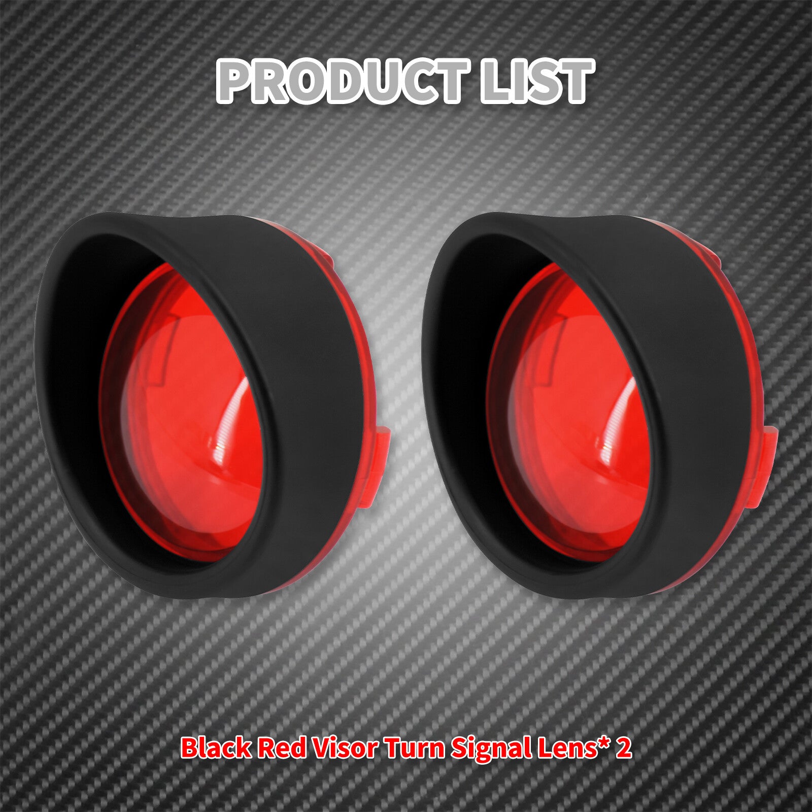 Front Red Visor Deuce Turn Signal Lens Cover Fit For Dyna Softail Sportster Q