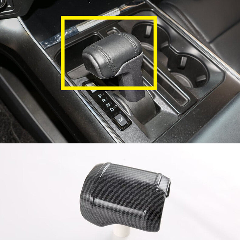 Carbon Fiber Console Gear Shift Knob Cover Trim for Ford F150 F-150 2021-2023