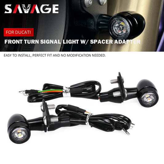 Front Turn Signal lights w/Spacer Adapter for DUCATI Scrambler 1100/ Sport Pro Q