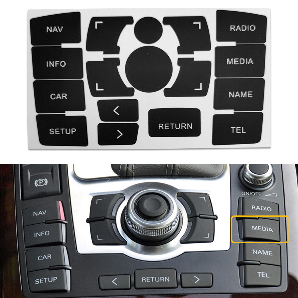 Knob sticker for repairing worn buttons and switches on for Audi A6 multimedia control buttons. n