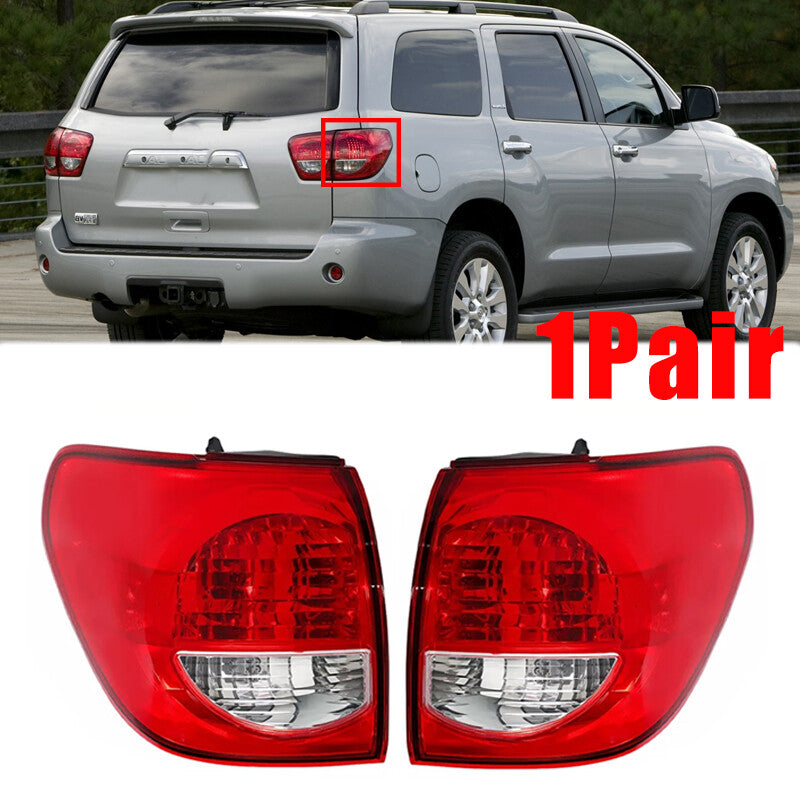 1Pair Rear Tail Light Brake Turn Signal With Bulb For Sequoia 2008-2017 v