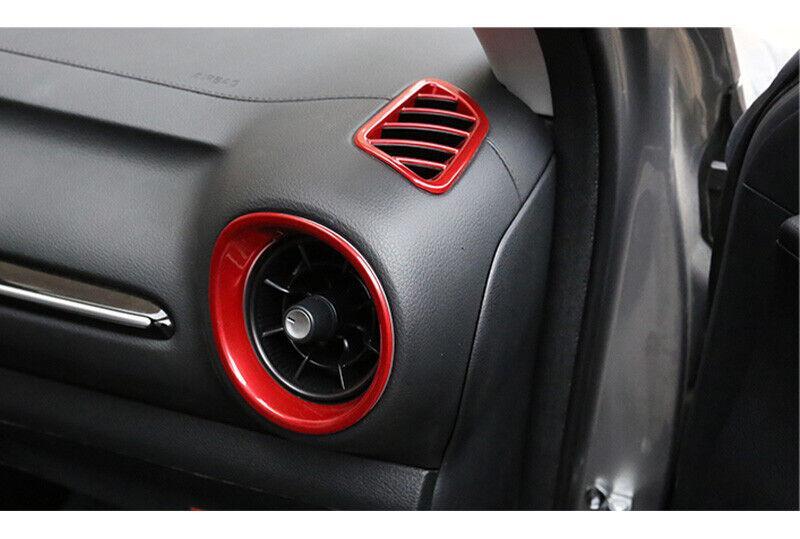 for Kia Forte K3 2019-2023 Gloss Red Center Console LR Air Outlet Vent Trim 3PC