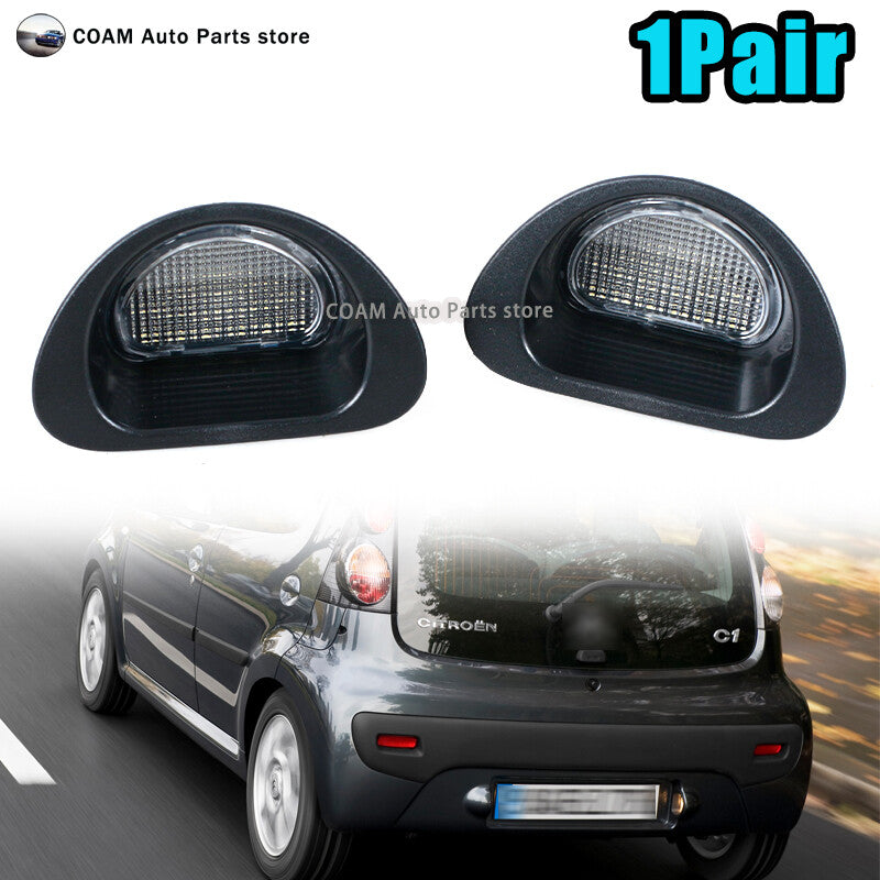 2-piece LED license plate light for Citroen C1 05-13 and for Peugeot 107 signal lights Q