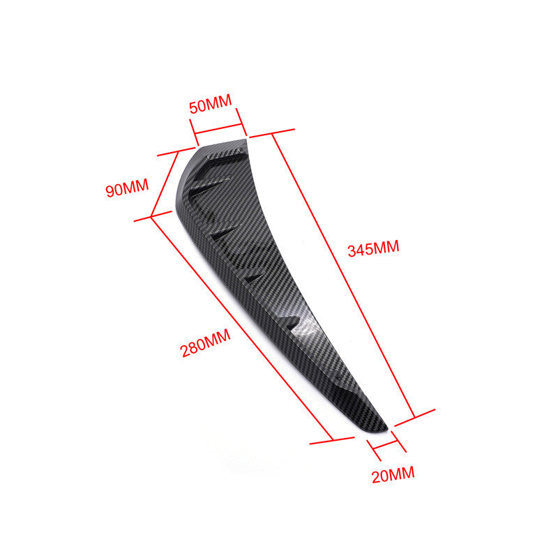 2-Piece Car Carbon Fiber Pattern Side Door Fender Vent Cover Decoration - n