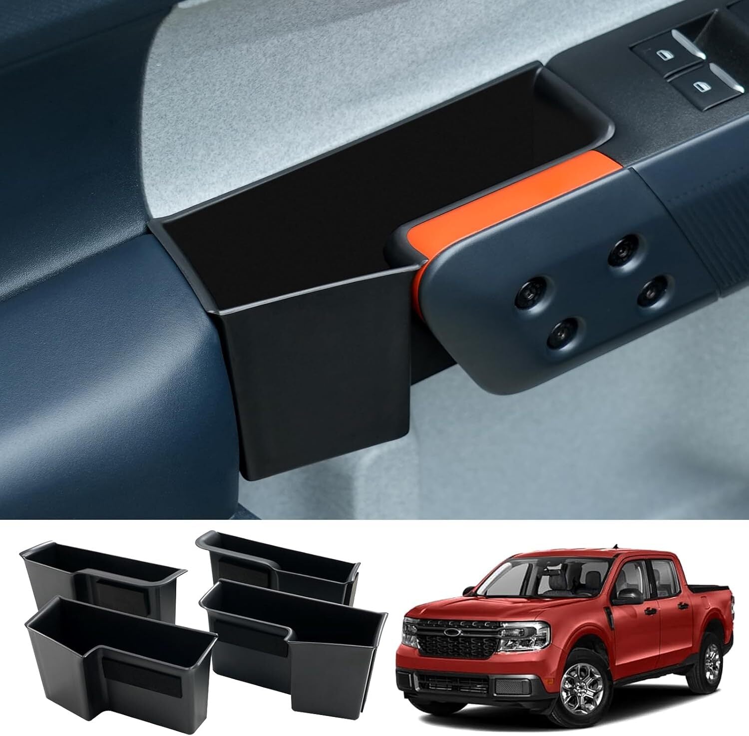 4-Piece Storage Box for 2022-2025 Maverick Front and Rear Door Sides - n