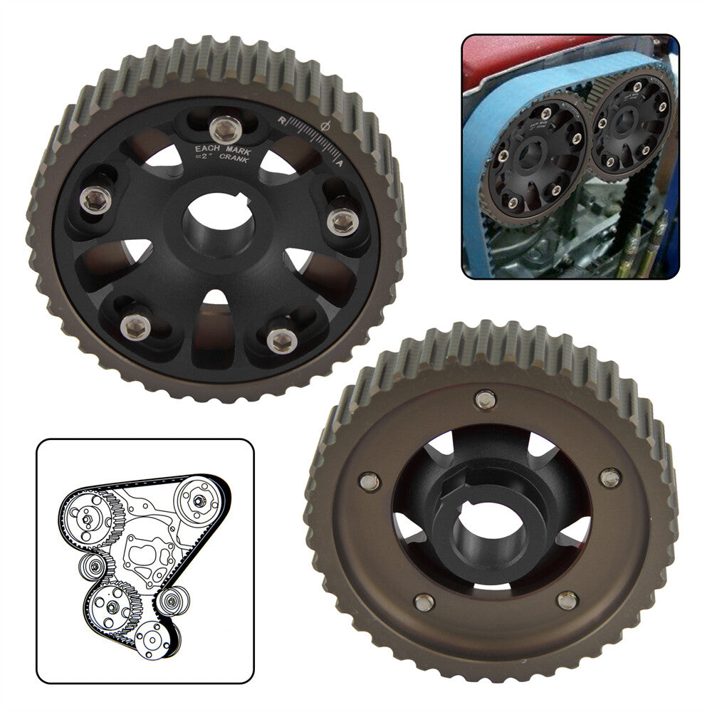 2PCS Adjustable Cam Gears For 93-01 for Honda Prelude H22 H22A1 H22A4 DOHC VTEC BK