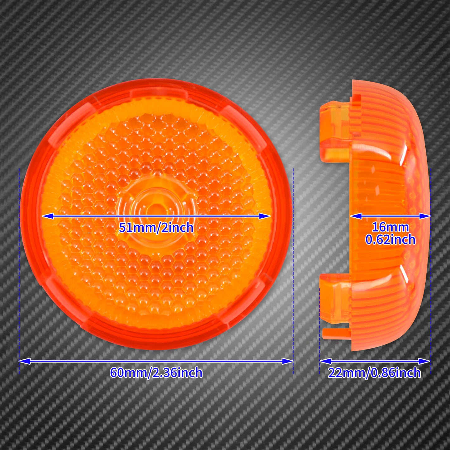 4 Amber Bullet Turn Signals Light Lens Cover Fit for Harley Dyna Softail Touring