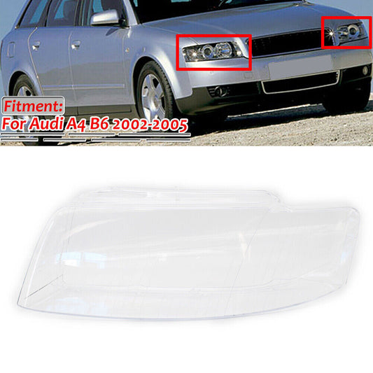 Headlight Headlamp Light Lamp Lens Cover Left Side Fit for Audi A4 B6 2002-2005 Car