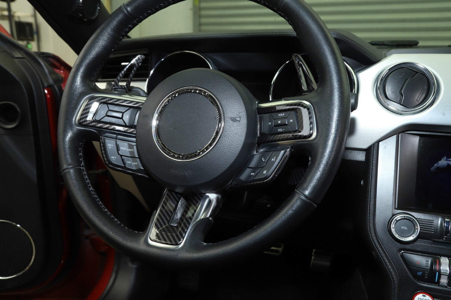 Steering Wheel Cover Bezel Trim Frame  for ford  for Mustang 2015+ Accessories Red