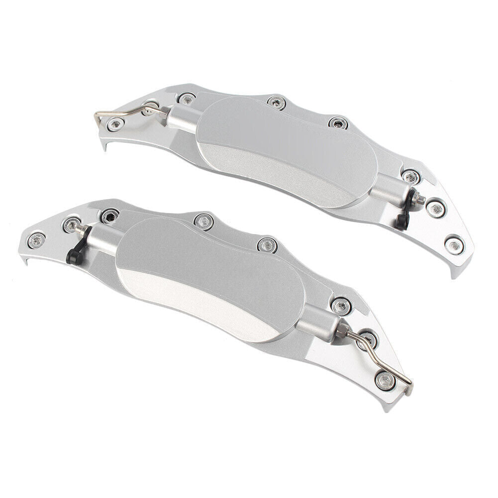 2x Car 3D Metal Brake Caliper Covers Universal Front & Rear Large Silver Q
