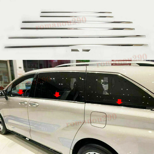 for Toyota for Sienna 2021-2024 Chrome Window Bottom Molding Strips Cover Trim Steel